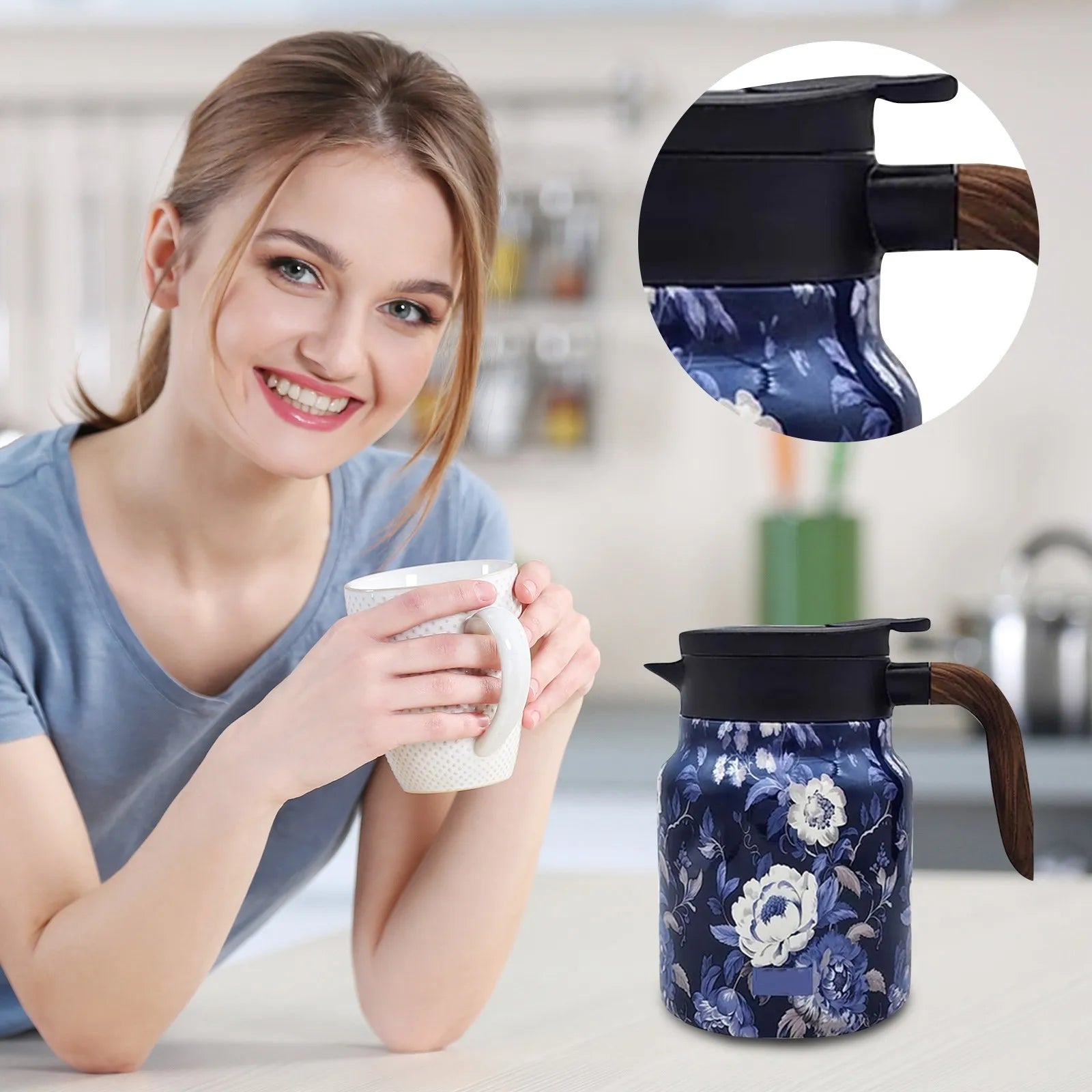 FloraBrew – Elegant Tea Thermos with Infuser!