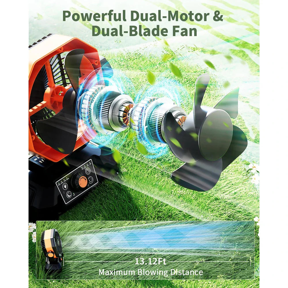 coldSky 20000mAh Camping Fan with LED Lantern