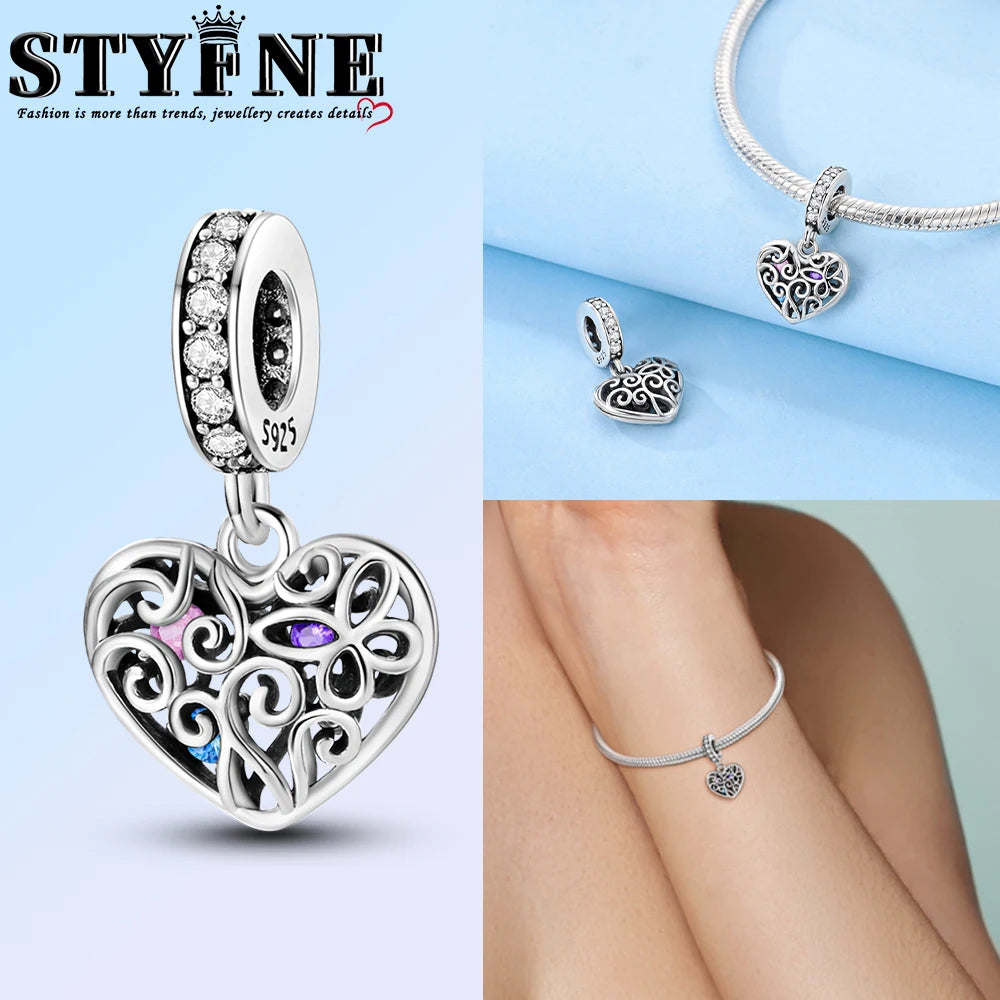 Series Sterling Silver 925 Pink Shiny Love