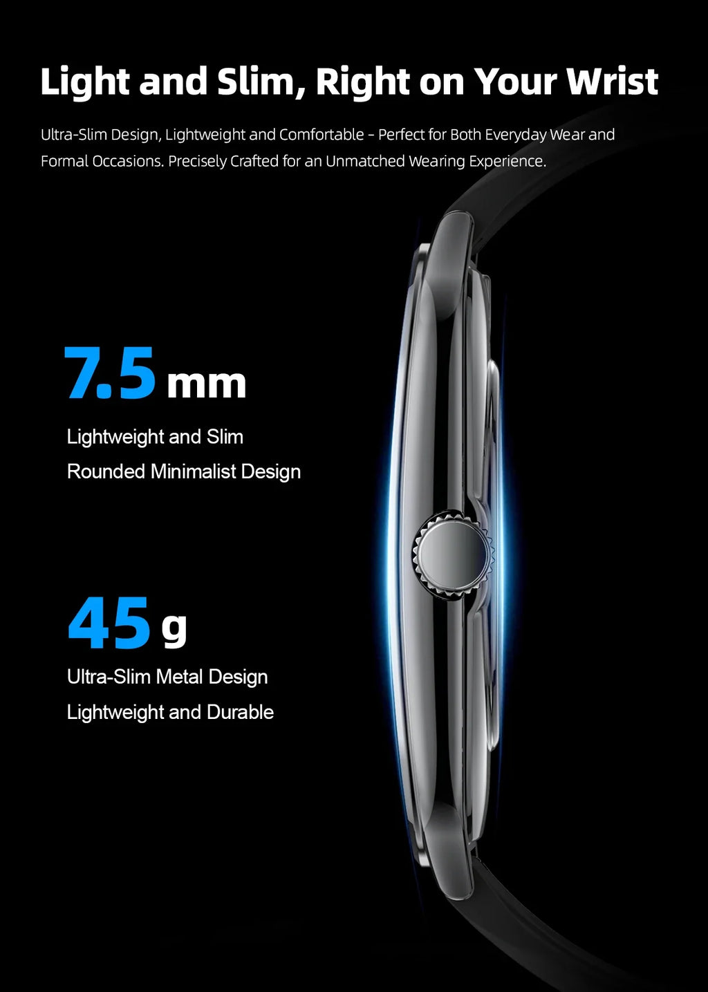 Ultra Slim Smart Watch 1.96" AMOLED 360*360 HD Pixel Display