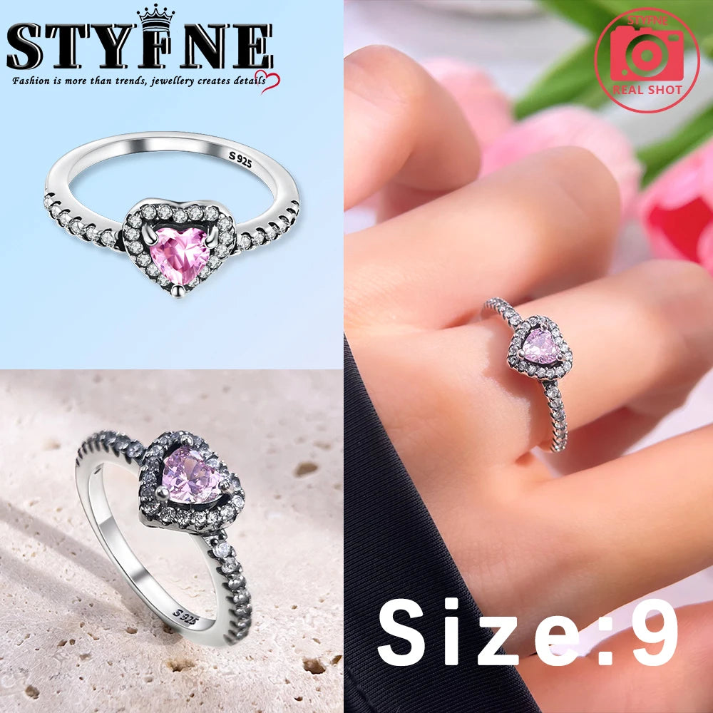 Series Sterling Silver 925 Pink Shiny Love