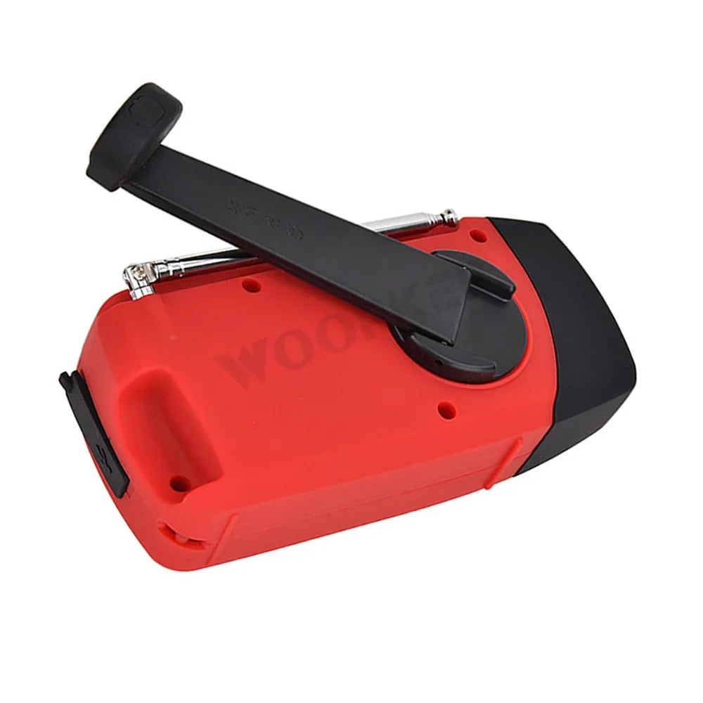 2000mAh Solar Hand Crank Radio Multifunctional LED Flashlight Power Bank