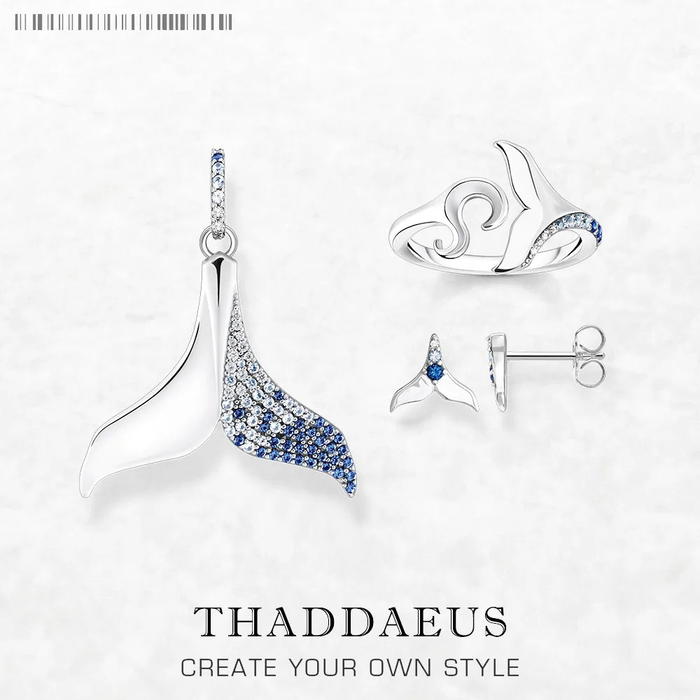 Dolphin Tail Fin Jewelry Set 925 Silver