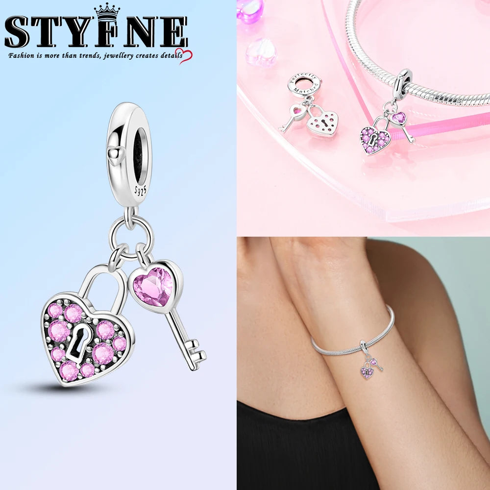 Series Sterling Silver 925 Pink Shiny Love