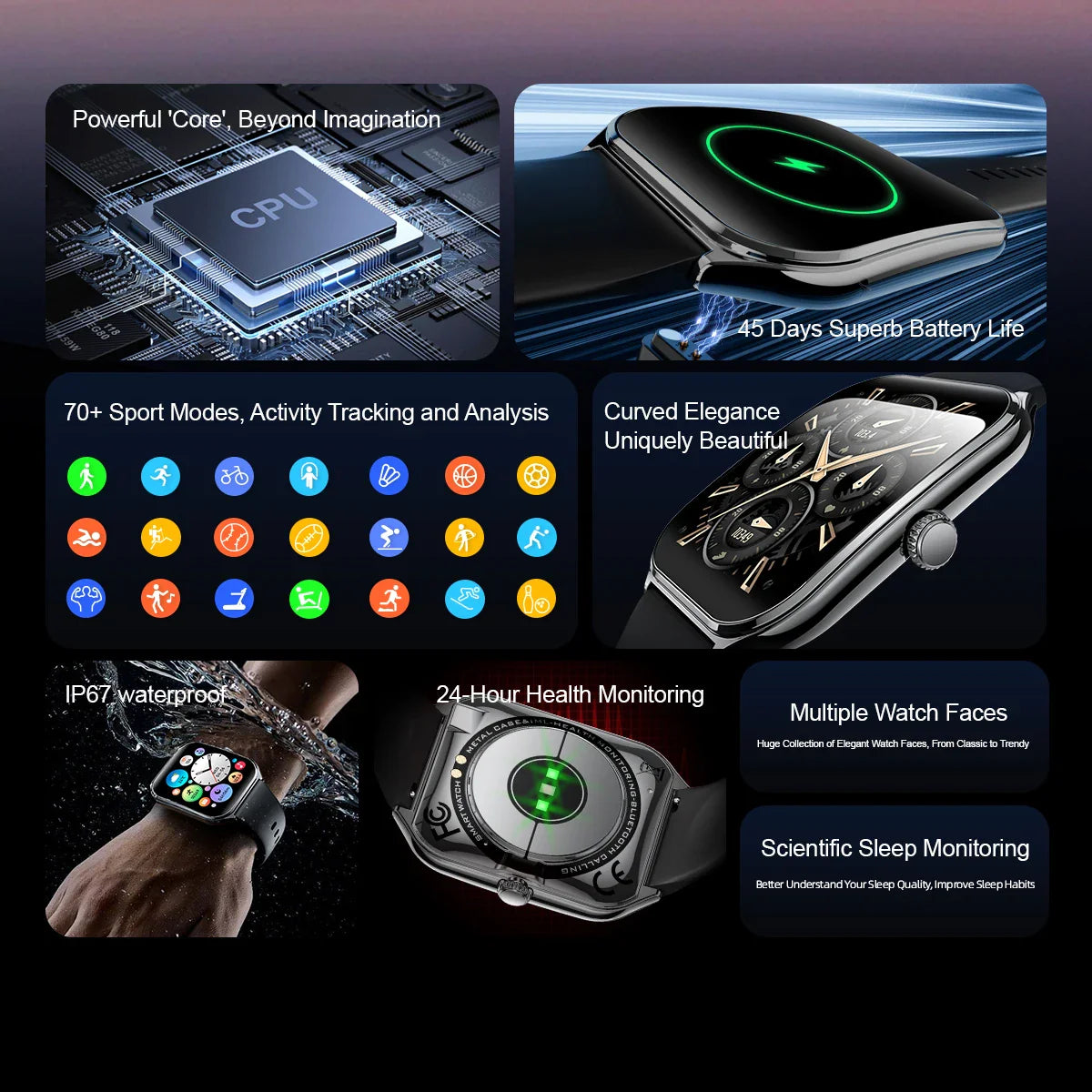 Ultra Slim Smart Watch 1.96" AMOLED 360*360 HD Pixel Display