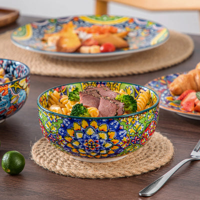 vancasso 12 Piece Ceramic Dinner Plate Double sided Painting Bohemian