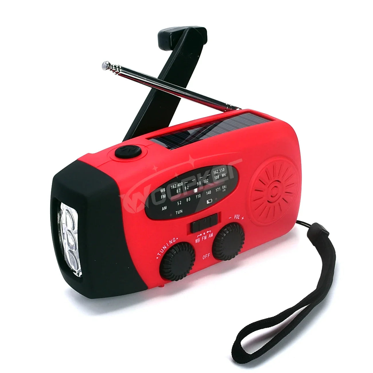 2000mAh Solar Hand Crank Radio Multifunctional LED Flashlight Power Bank