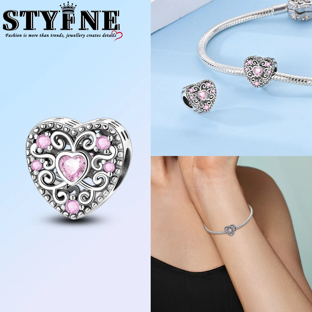Series Sterling Silver 925 Pink Shiny Love
