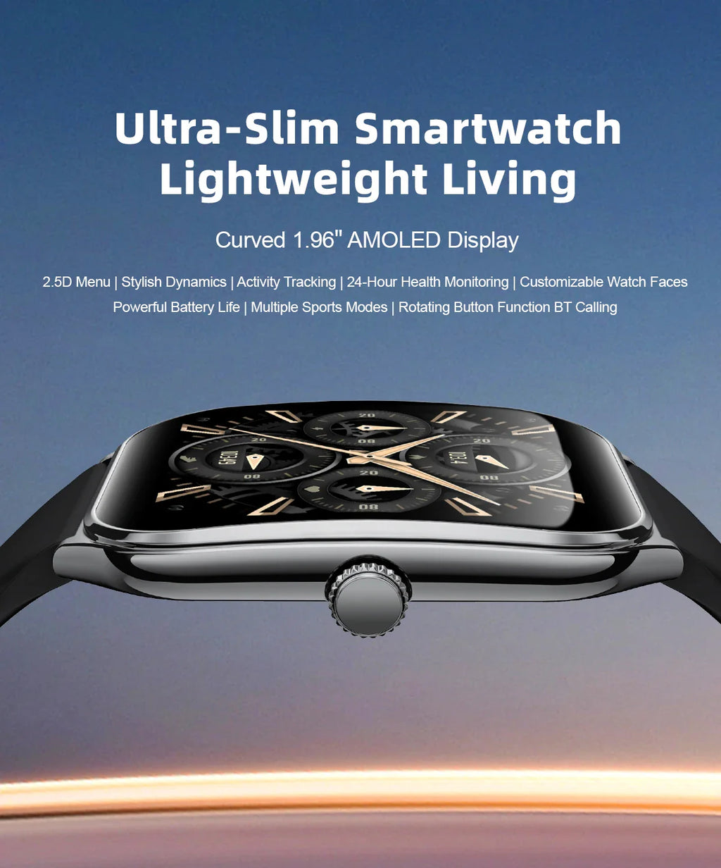 Ultra Slim Smart Watch 1.96" AMOLED 360*360 HD Pixel Display