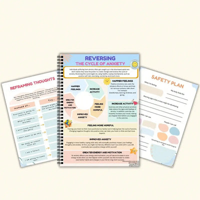 Anxiety Relief Workbook-CBT Therapy Journal with Counseling Worksheets