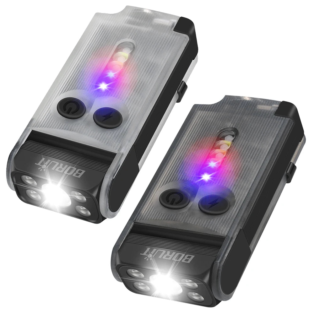 BORUiT V30 EDC LED Flashlight Keychain Power bank