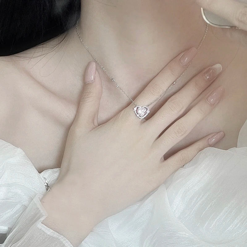 925 Sterling Silver Heart Pendant Necklace