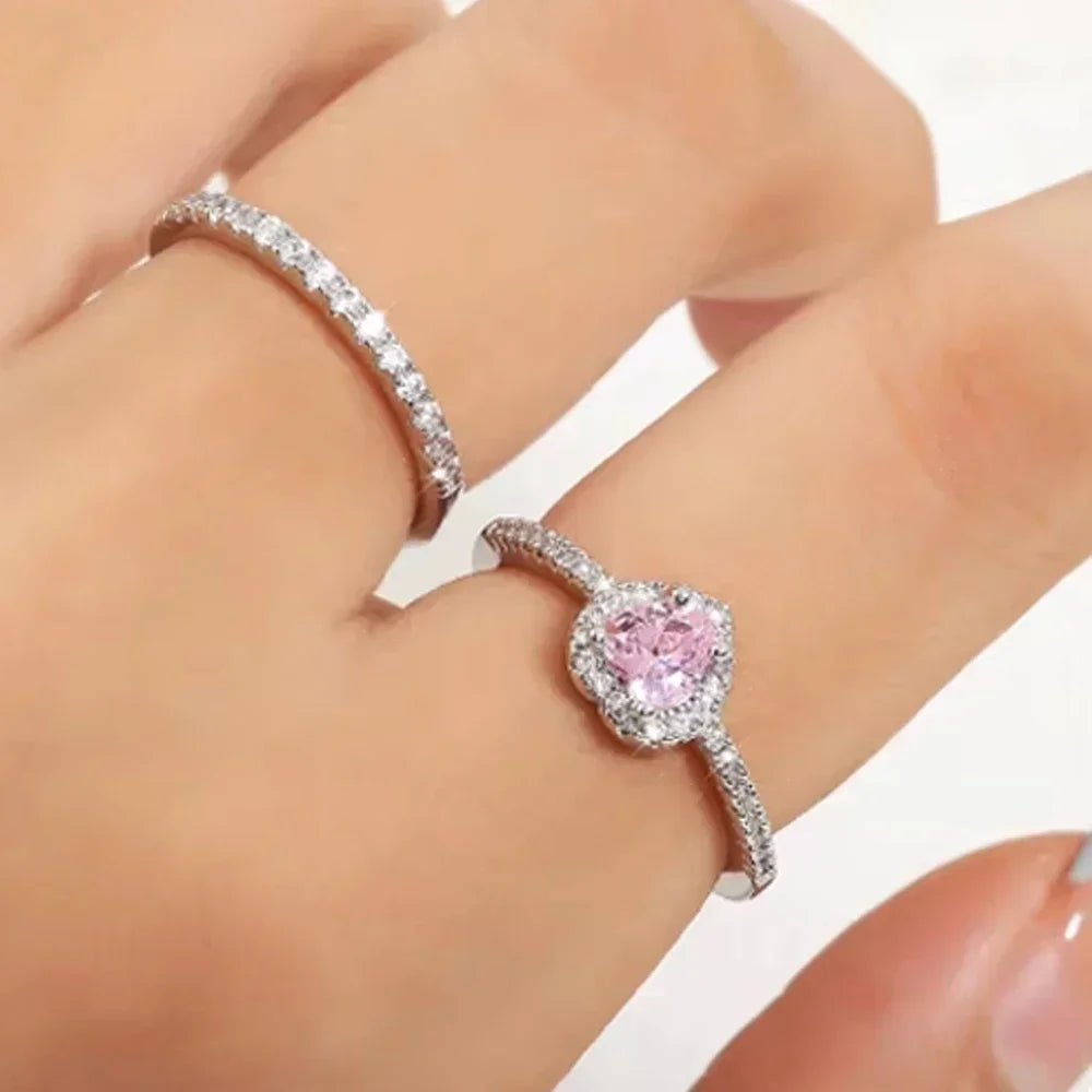 Series Sterling Silver 925 Pink Shiny Love