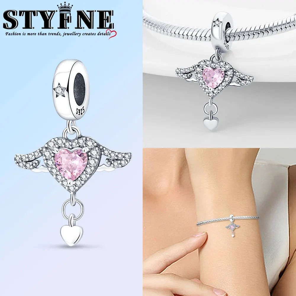 Series Sterling Silver 925 Pink Shiny Love