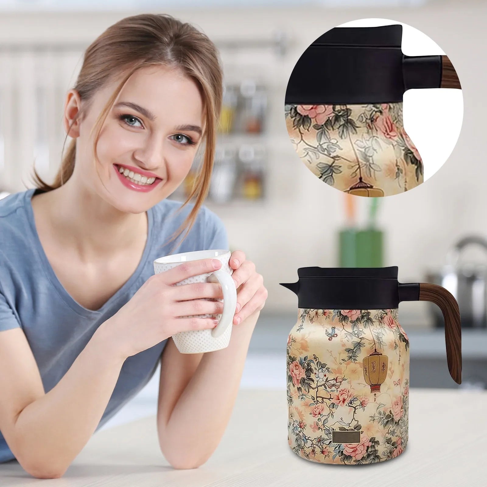 FloraBrew – Elegant Tea Thermos with Infuser!