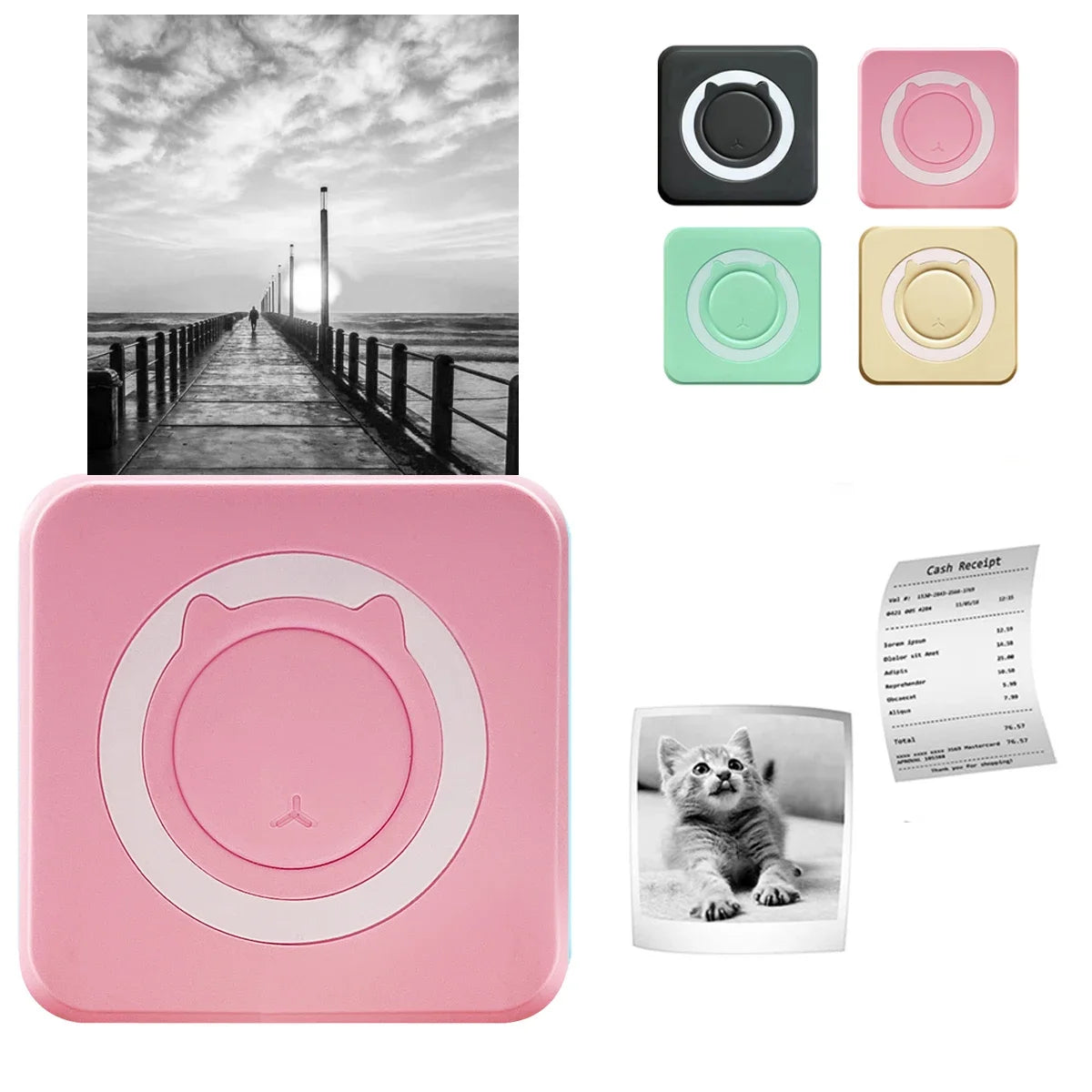 Portable Mini Thermal Printer Wireless BT 203dpi