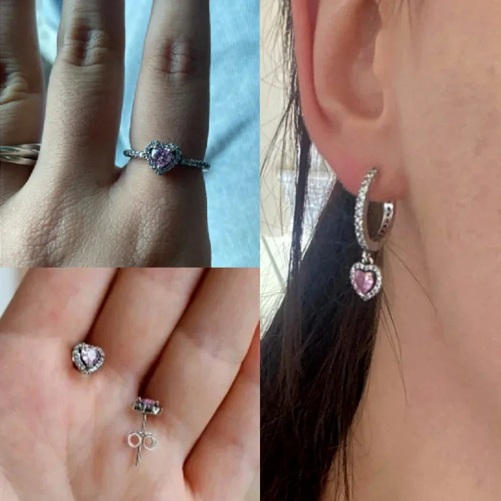 Series Sterling Silver 925 Pink Shiny Love