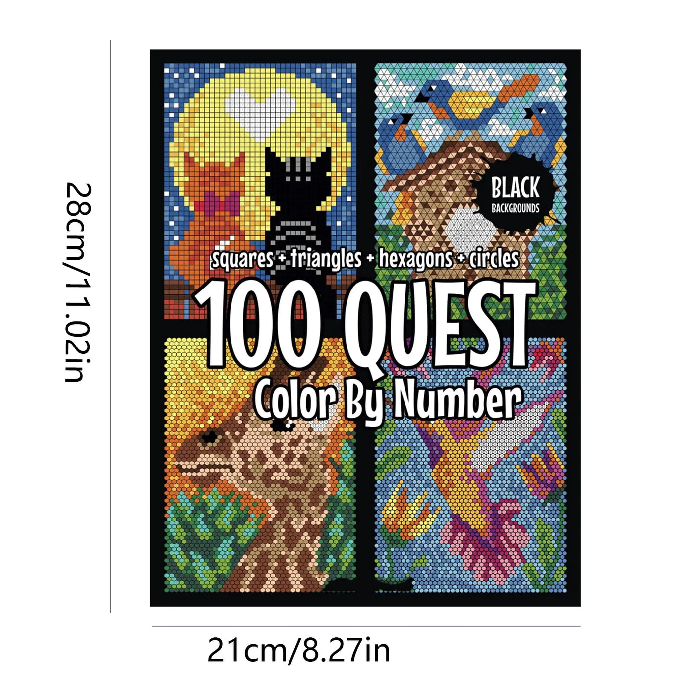 100 Stress-Relief Coloring Pages – Color by Numbers for Adults & Kids!