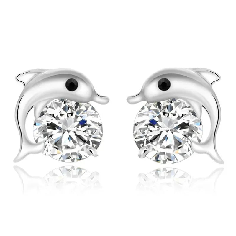 S925 Sterling Silver Dolphin Set
