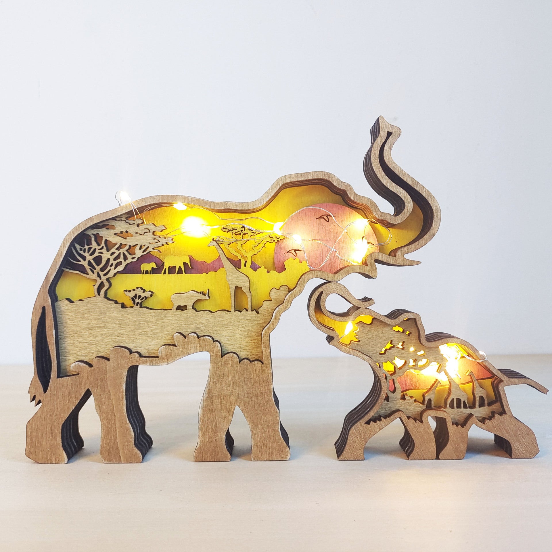 Decoration Wooden Animal Sculpture 3D