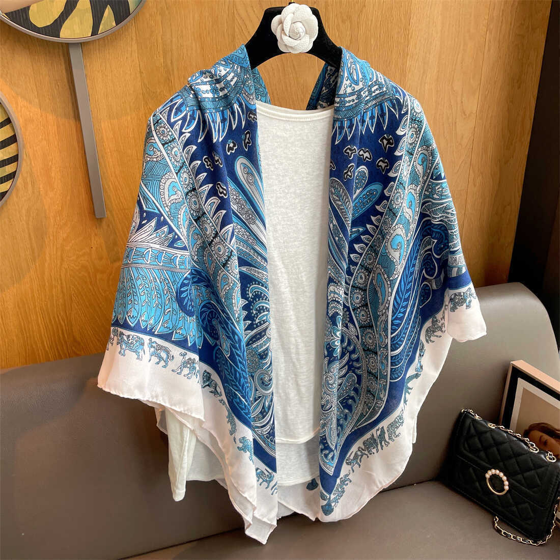 Large Kerchief Thin Silk Outer Shawl
