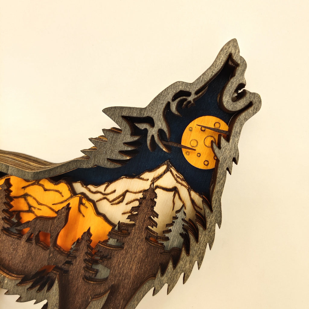 Decoration Wooden Animal Sculpture 3D