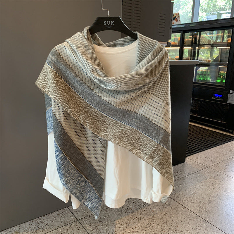 Large Kerchief Thin Silk Outer Shawl