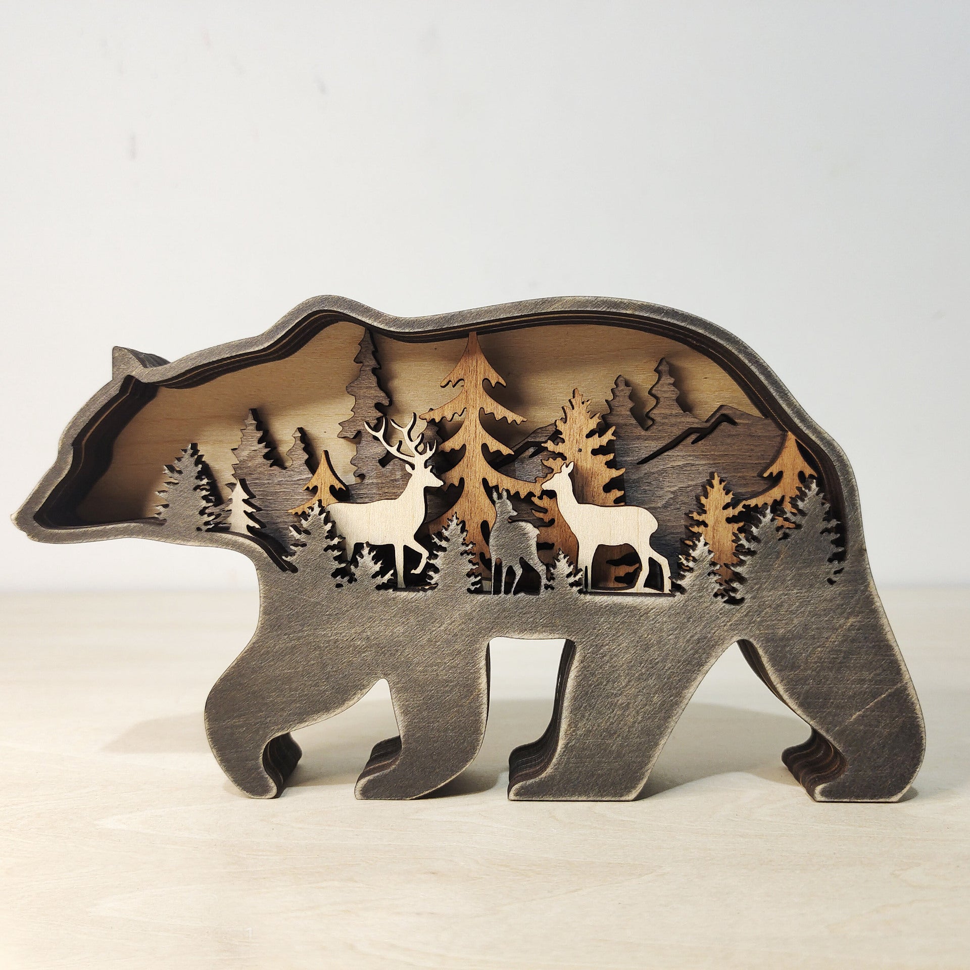 Decoration Wooden Animal Sculpture 3D