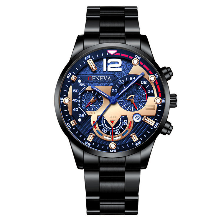 2pcs Men's Quartz Watch Bracelet Set