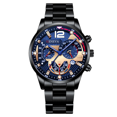 2pcs Men's Quartz Watch Bracelet Set