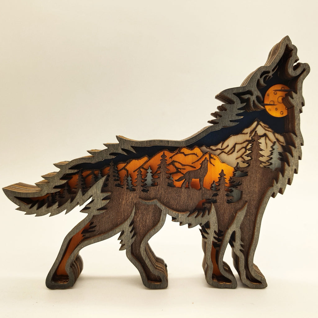 Decoration Wooden Animal Sculpture 3D
