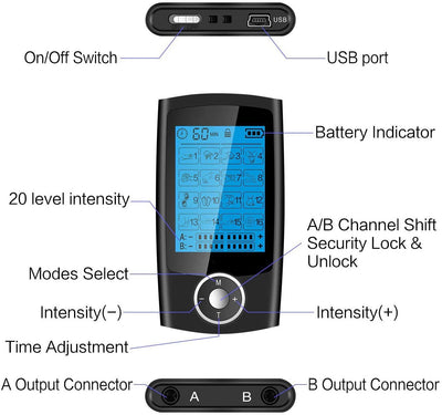 Digital Physiotherapy TENS Machine EMS Unit 16Mode - Buy Buy Baby