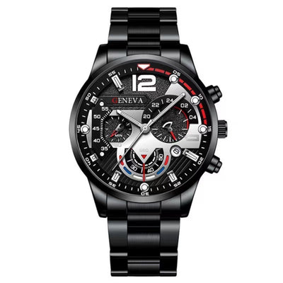 2pcs Men's Quartz Watch Bracelet Set