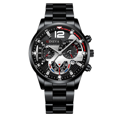 2pcs Men's Quartz Watch Bracelet Set