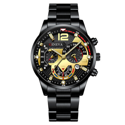 2pcs Men's Quartz Watch Bracelet Set