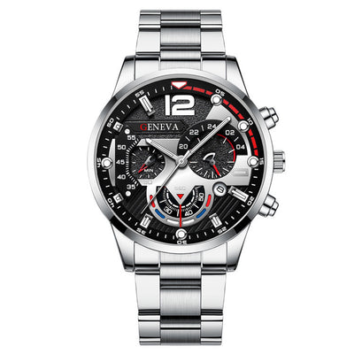2pcs Men's Quartz Watch Bracelet Set