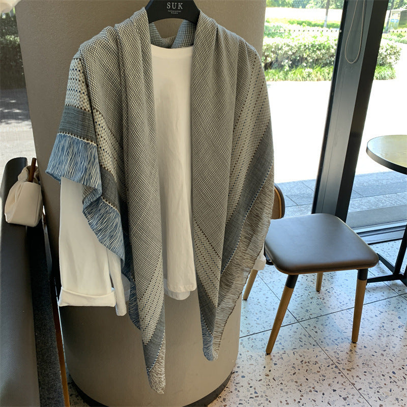 Large Kerchief Thin Silk Outer Shawl