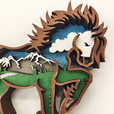 Decoration Wooden Animal Sculpture 3D