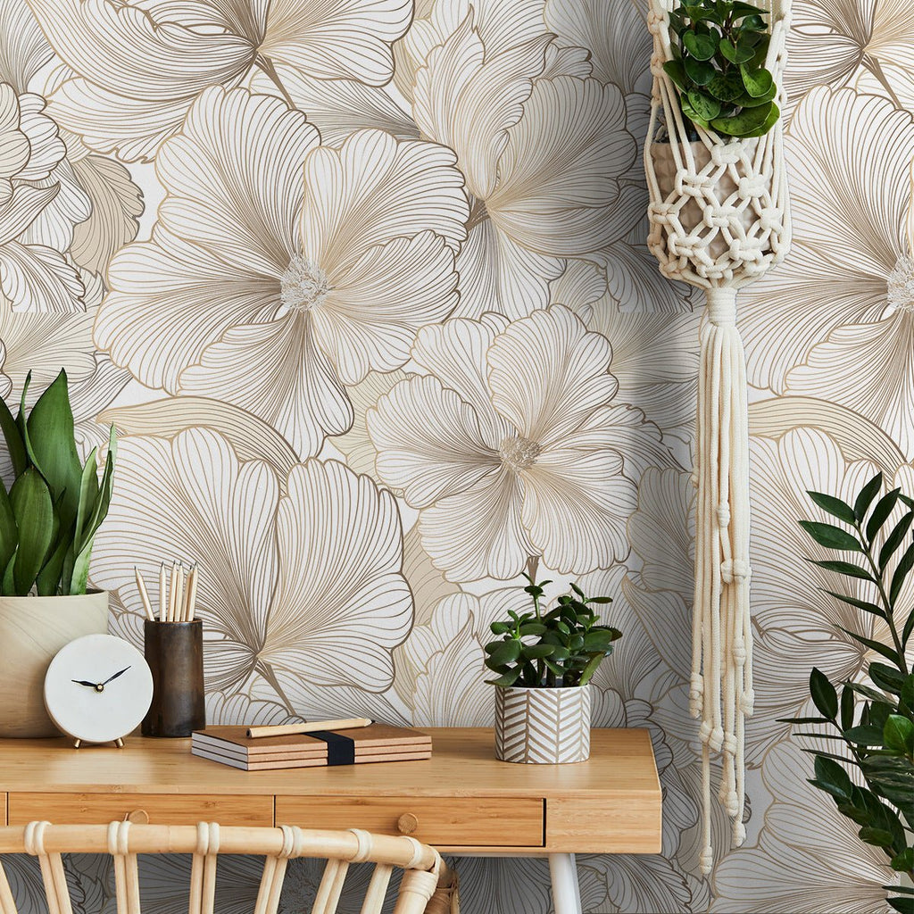 Flower Pattern Thick Wallpaper Self - adhesive Waterproof Wall Sticker - Buy Buy Baby