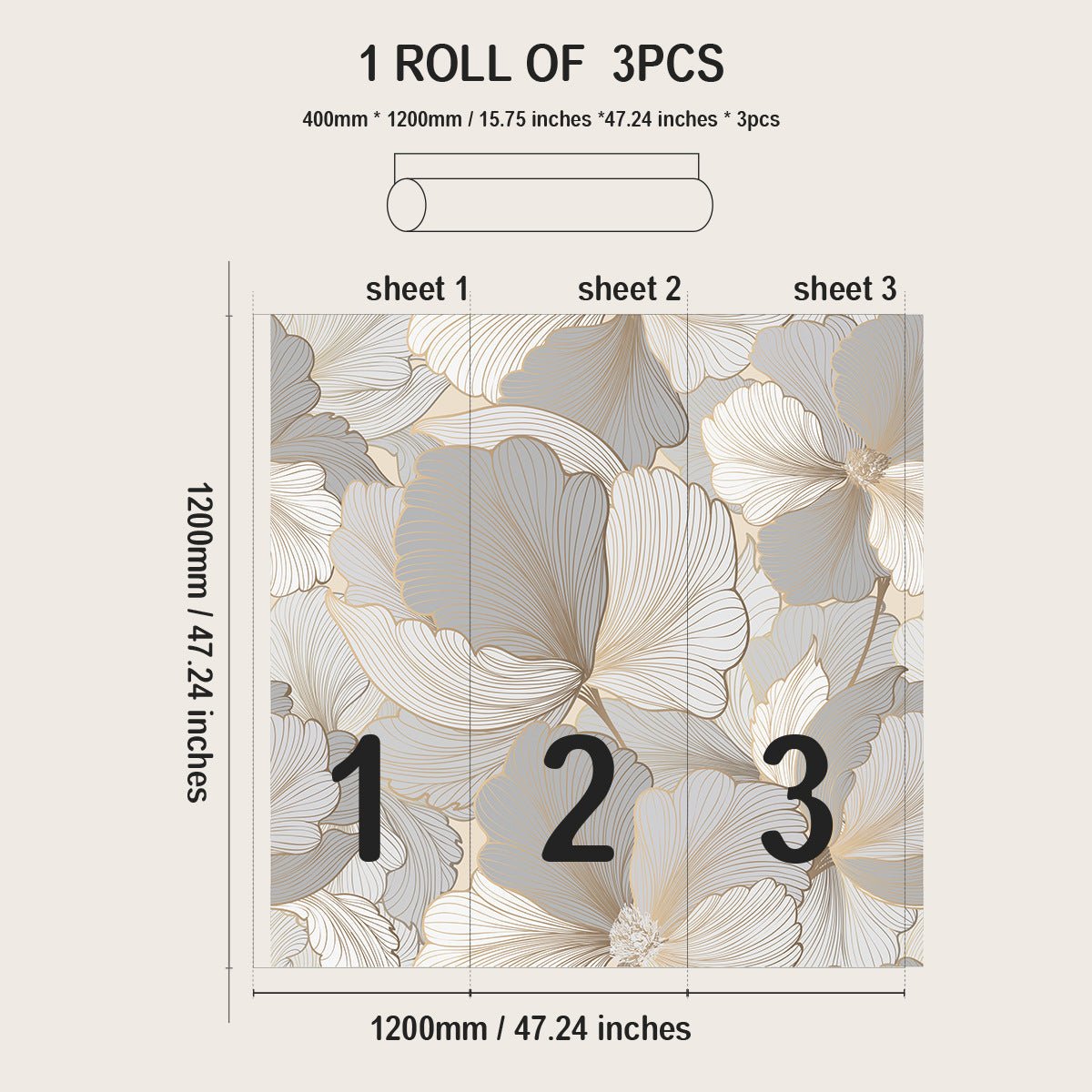 Flower Pattern Thick Wallpaper Self - adhesive Waterproof Wall Sticker - Buy Buy Baby