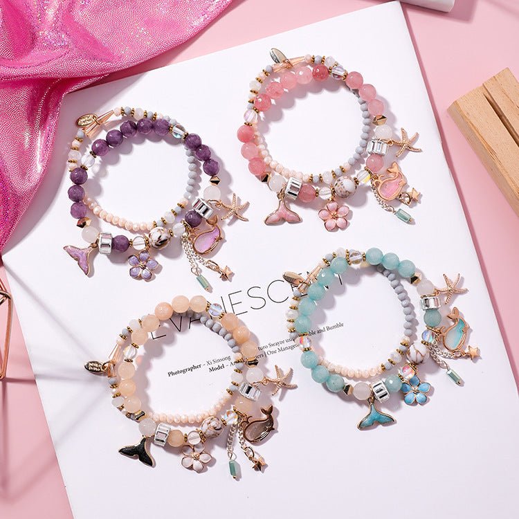 Whale tail bracelet double elastic retro flower starfish - Buy Buy Baby